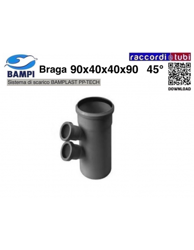 BRAGA A INNESTO PP-H/MC DIAM.90X40X40X90 45°