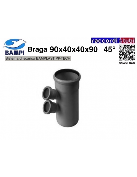 BRAGA A INNESTO PP-H/MC DIAM.90X40X40X90 45°
