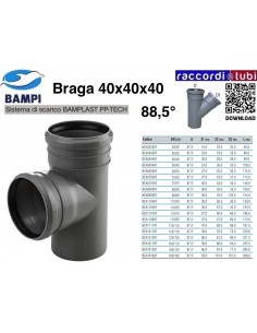 BRAGA A INNESTO PP-H/MC DIAMETRO 40x40x40 88,5°