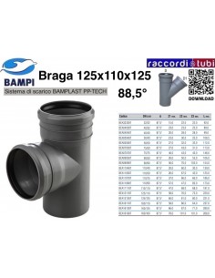 BRAGA A INNESTO PP-H/MC DIAMETRO 125X110X125 88,5°
