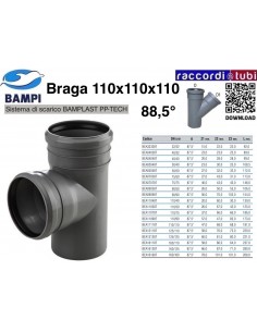 BRAGA A INNESTO PP-H/MC DIAMETRO 110X110X110 88,5°