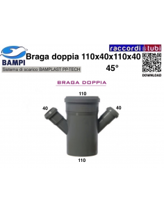 BRAGA A INNESTO PP-H/MC DIAM.110X40X110X40 45°