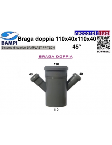 BRAGA A INNESTO PP-H/MC DIAM.110X40X110X40 45°