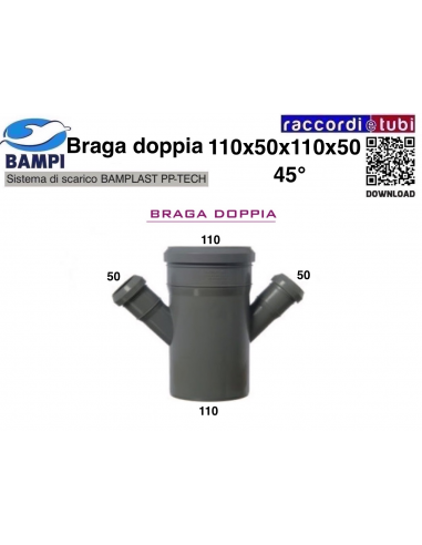 BRAGA A INNESTO PP-H/MC DIAM.110X50X110X50 45°