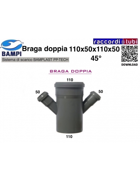 BRAGA A INNESTO PP-H/MC DIAM.110X50X110X50 45°