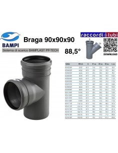 BRAGA A INNESTO PP-H/MC DIAMETRO 90X90X90 88,5°