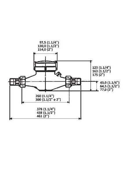 KALTWASSERZÄHLER 11/4'' LÄNGE 260mm