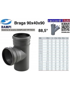 BRAGA A INNESTO PP-H/MC DIAMETRO 90X40X90 88,5°