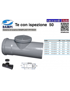 TE CON ISPEZIONE A INNESTO PP-H/MC DIAM.50