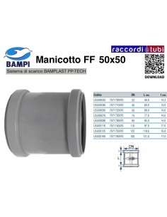 MANICOTTO A INNESTO FF PP-H/MC DIAMETRO 50