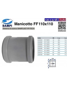 MANICOTTO A INNESTO FF PP-H/MC DIAMETRO 110
