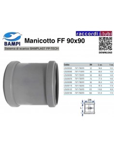 MANICOTTO A INNESTO FF PP-H/MC DIAMETRO 90