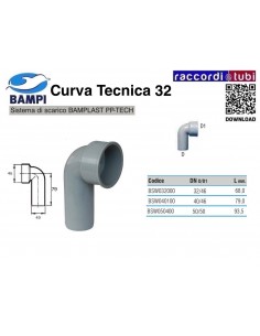 CURVA TECNICA A INNESTO PP-H/MC 32X46