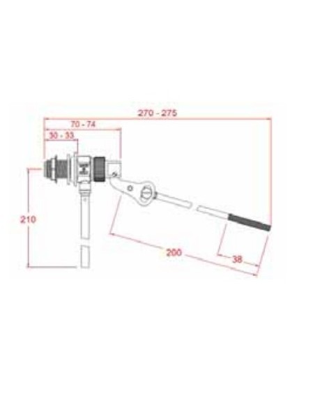 GALLEGGIANTE IN OTTONE SEDE INOX  ASTA REGOLABILE 3/8'' 