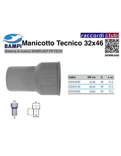 MANICOTTO TECNICO A INNESTO PP-H/MC 32X46