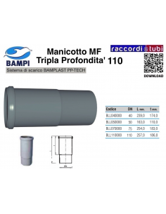 Einsteckmuffe MF 110 PP-H/MC Dreifachtief