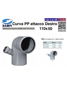 CURVA A INNESTO PP-H/M DESTRA 110X50