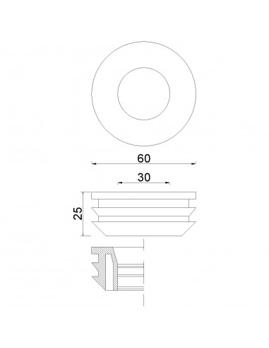 MORSETTO GOMMA BIANCO ESTERNO  60X30