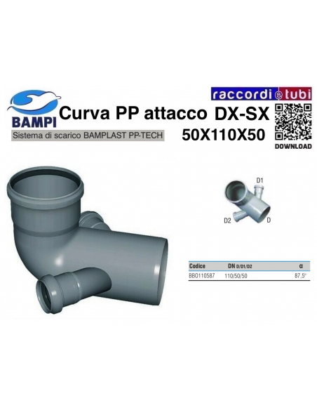 CURVA A INNESTO PP-H/M DX-SX 110X50X110X50