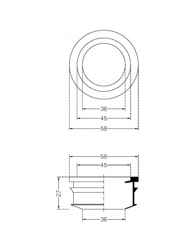 WEIßER GUMMILIPPENCLIP FÜR AUSSEN 55X40