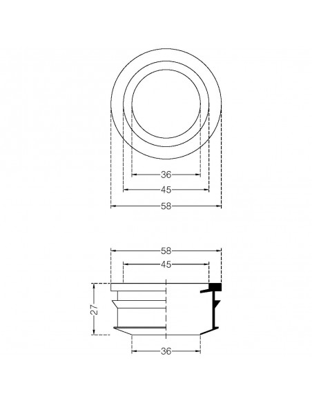 WEIßER GUMMILIPPENCLIP FÜR AUSSEN 55X40