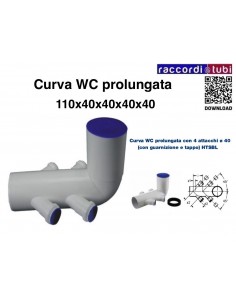 WC-Bogen PP-H/MC Durchmesser 110x40x40x40x40