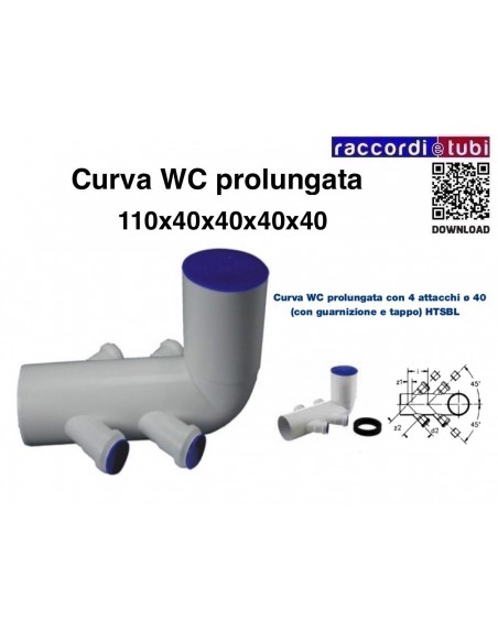 WC-Bogen PP-H/MC Durchmesser 110x40x40x40x40