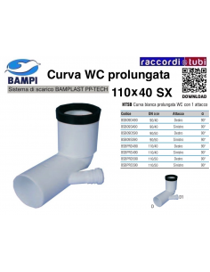 CURVA WC PP-H/MC DIAMETRO 110X40 SINISTRA
