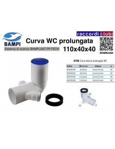 CURVA WC PP-H/MC DIAMETRO 110X40X40 DESTRA-SINISTRA 