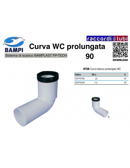 CURVA WC PP-H/MC DIAMETRO 90