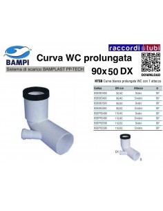 CURVA WC PP-H/MC DIAMETRO 90X50 DESTRA