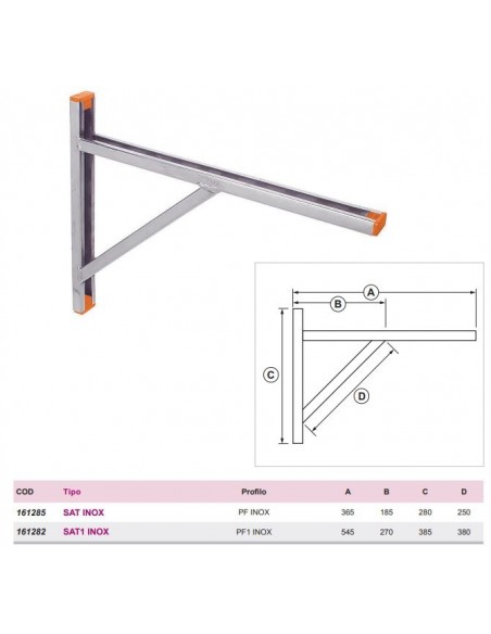 MENSOLA INOX SAT INOX CM.365