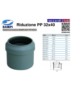 Reduzierung mit Muffenverbindung PP-H/MC FM 32X40