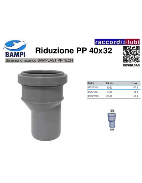 RIDUZIONE A INNESTO PP-H/MC MF 32x40