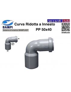 CURVA A INNESTO PP-H/MC RIDOTTA 50x40 MF 90°