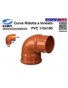 CURVA A INNESTO PVC RIDOTTA 100X110 MF 90°