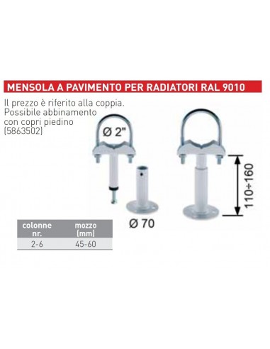 MENSOLA  A PAVIMENTO PERN RADIATORI  (coppia)...