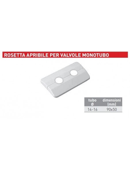 ÖFFNUNGSFÄHIGER ROSSETTE FÜR EINROHR-/ZWEIROHRVENTILE 90X50 mm