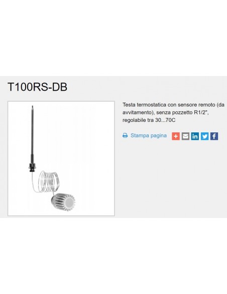 HONEYWELL KOPFTHERMOSTAT T100RS-DB