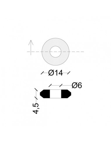 GUARNIZIONE PER DEVIATORE 14,5X6X4,7 SMUSSATE
