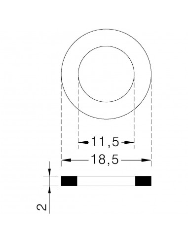 DICHTUNG AUS TEFLON FÜR 1/2-ZOLL-ANSCHLÜSSE