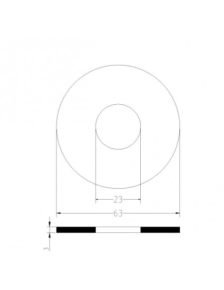 GUARNIZIONE PER BATTERIE CASSETTE WC mm.63X23X3