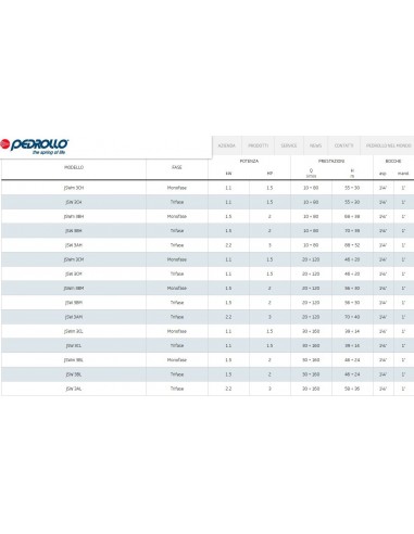 ELETTROPOMPA PEDROLLO JSWm3CM HP.1,5 230V