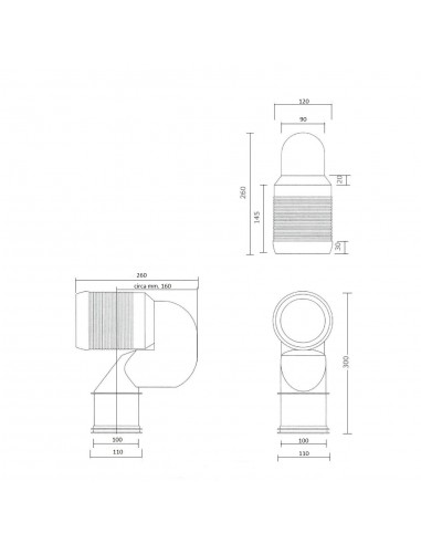 CURVA WC DIAMETRO mm.110 A TRASLAZIONE MAGGIORATA