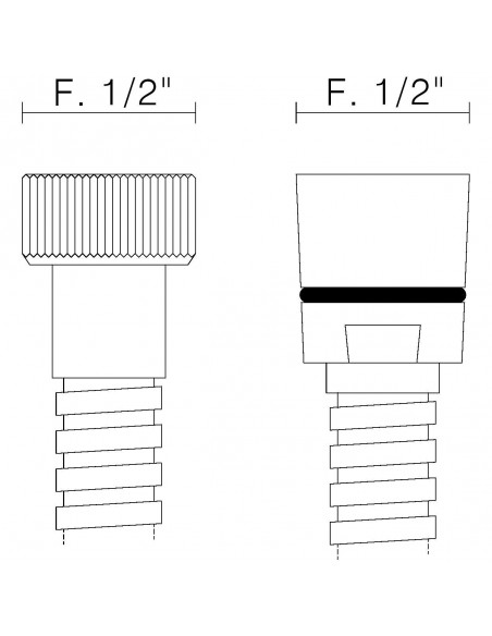 DUSCHSCHLAUCH WEIBLICH 1/2X1/2 CM.100 CHROM