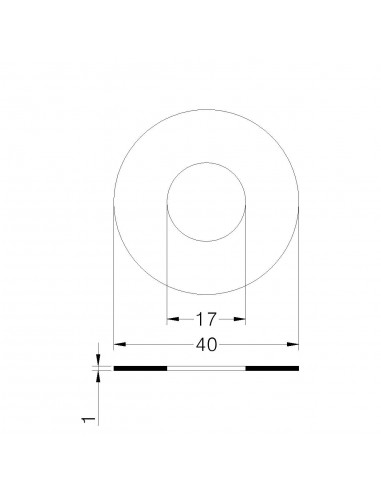 FLACHE WEISSE DICHTUNG 1 mm DURCHMESSER 3/8