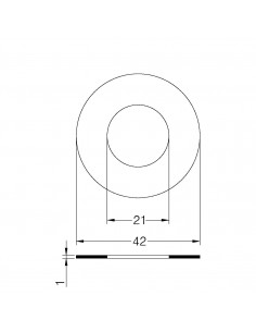 FLACHE WEISSE DICHTUNG MM.1 DURCHMESSER 1/2 2