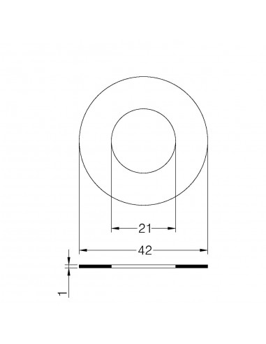 FLACHE WEISSE DICHTUNG MM.1 DURCHMESSER 1/2