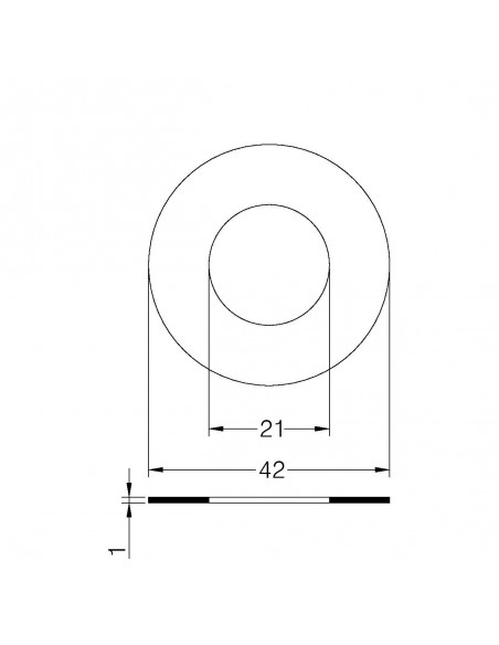 FLACHE WEISSE DICHTUNG MM.1 DURCHMESSER 1/2