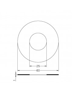 WEISSE FLACHE DICHTUNG 1 mm DURCHMESSER 3/4 2